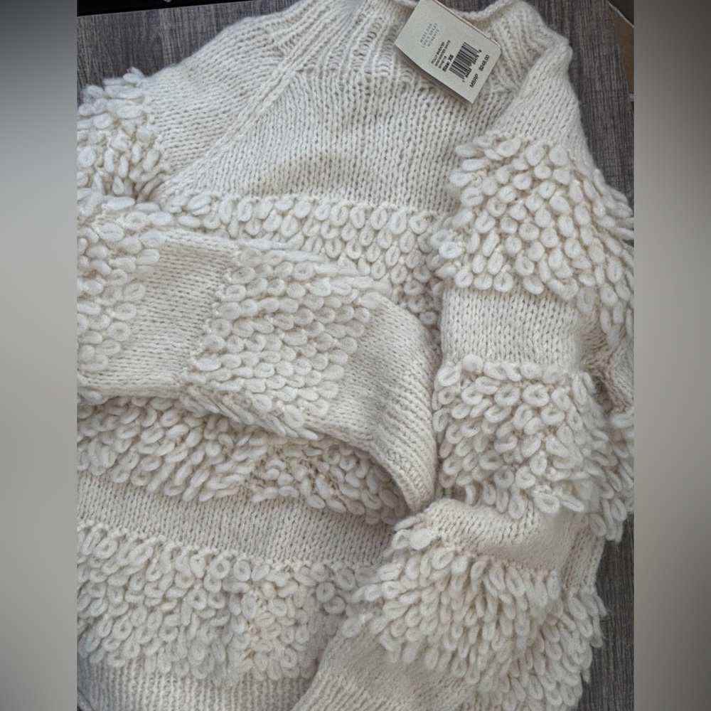 Faherty Polly Alpaca Sweater Size XS in Winter White NWT